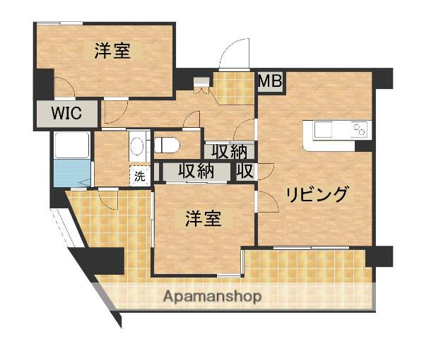  J-7 (2LDK/3階)の間取り写真