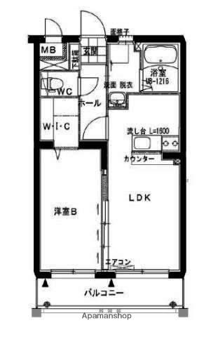 プランドール・フジ(1LDK/1階)の間取り写真