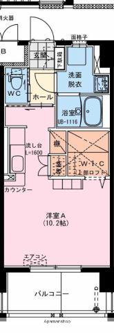 チェチーリア(ワンルーム/6階)の間取り写真