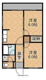 フェニックスハイツ(2LDK/2階)の間取り写真