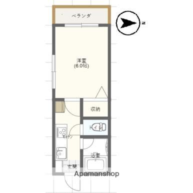 フレクション宮崎(1K/5階)の間取り写真