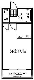 マリーンハイツ和田山(ワンルーム/1階)の間取り写真