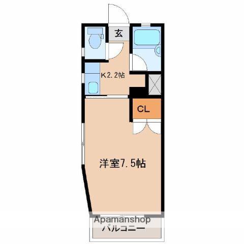 ソレイユ(1K/2階)の間取り写真
