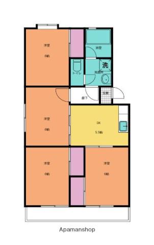 レジデンス恒久南218(4DK/1階)の間取り写真