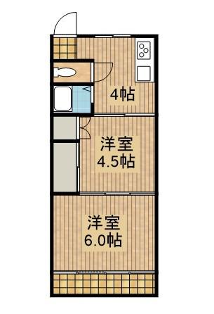 コンフォート堀川(2K/1階)の間取り写真