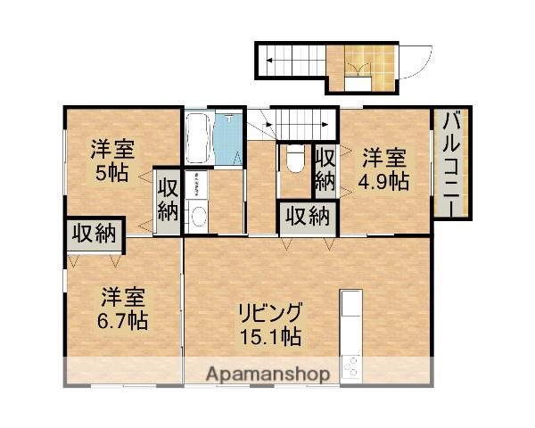 日豊本線 宮崎神宮駅 徒歩11分 2階建 築8年(3LDK/2階)の間取り写真