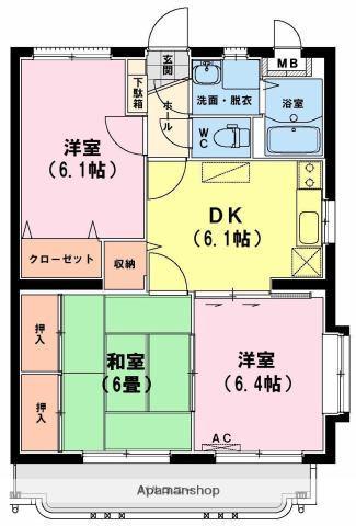 ユーミーいちまるⅤ(3DK/1階)の間取り写真
