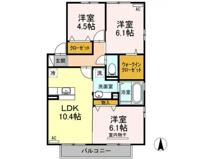 アルシオネ B(3LDK/2階)の間取り写真