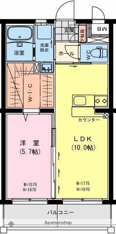 ベイシティコート(1LDK/1階)の間取り写真