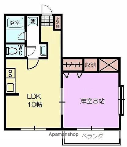 リバーシティ学園都市(1LDK/2階)の間取り写真