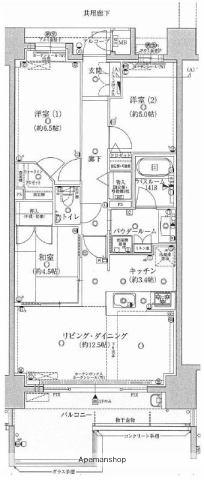 プレミスト橘公園通(3LDK/13階)の間取り写真