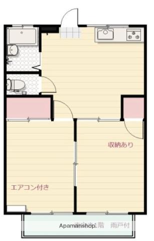 コーポラス原田(2DK/1階)の間取り写真