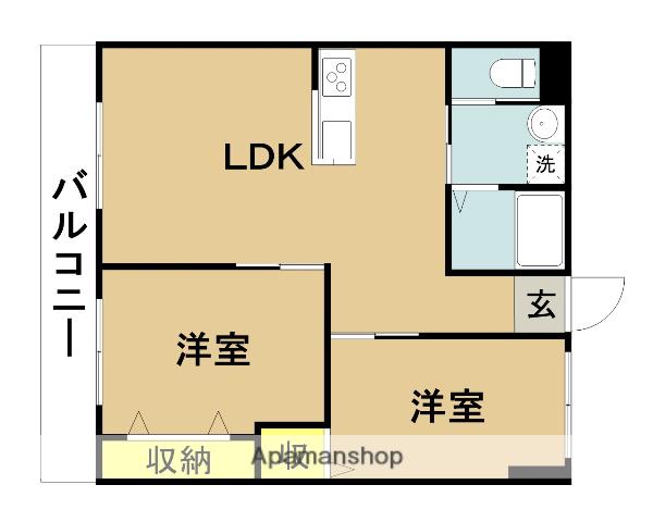 ストークマンション(2LDK/3階)の間取り写真