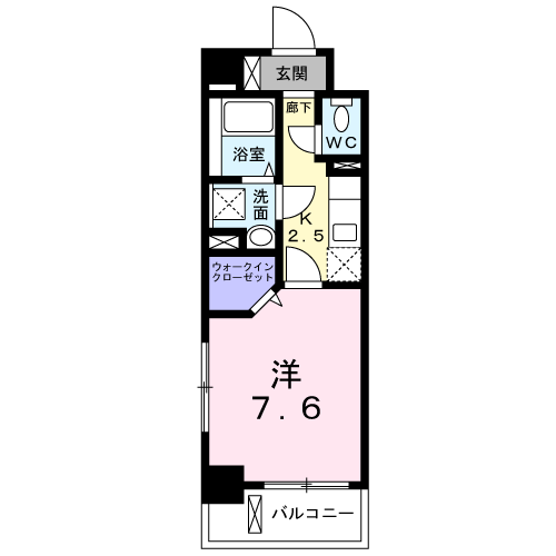 オリージャ ビルディング(1K/2階)の間取り写真