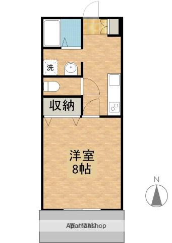 シュール・メゾン(1K/1階)の間取り写真