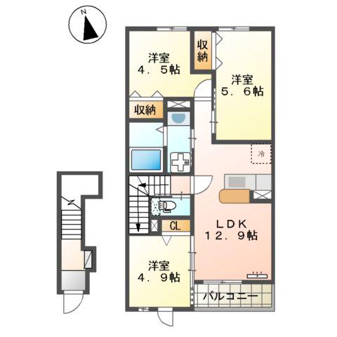 ARK Ⅱ(3LDK/2階)の間取り写真