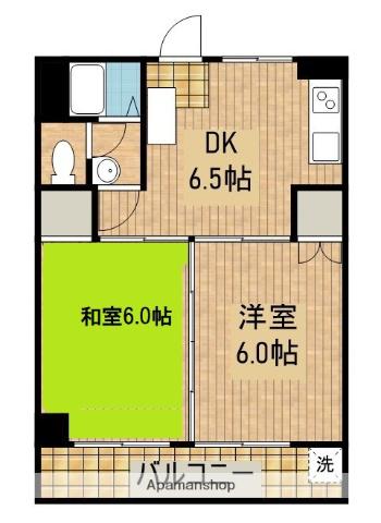 山本第二マンション(2DK/4階)の間取り写真