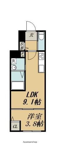 GROWTH KIBANAⅡ(1LDK/1階)の間取り写真