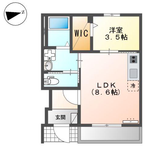 ポニョ・コンフィート(1LDK/1階)の間取り写真