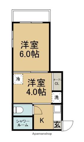 淀川マンション(2K/3階)の間取り写真