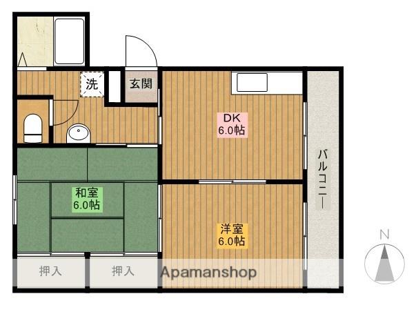 MIENOビル(2DK/4階)の間取り写真