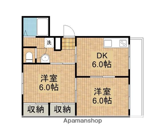 MIENOビル(2DK/5階)の間取り写真