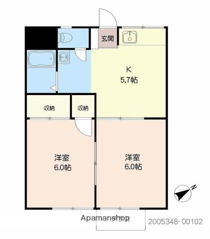 サンコーポ(2K/1階)の間取り写真