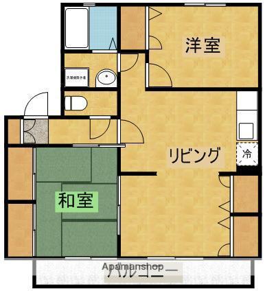 パルコート(2LDK/1階)の間取り写真
