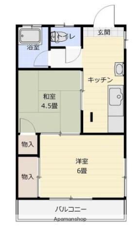 船塚コーポ(2K/2階)の間取り写真