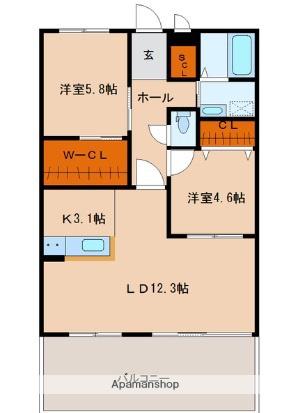 ALTE MEISTER潮見(2LDK/5階)の間取り写真