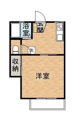 エクセル加納2(1K/1階)の間取り写真