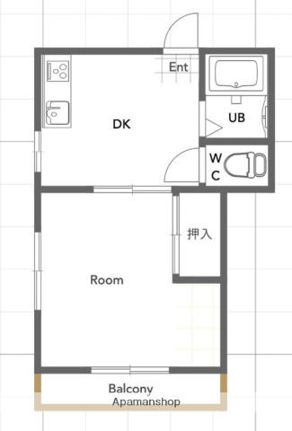 ラフォーレヨコヤマ(1DK/2階)の間取り写真