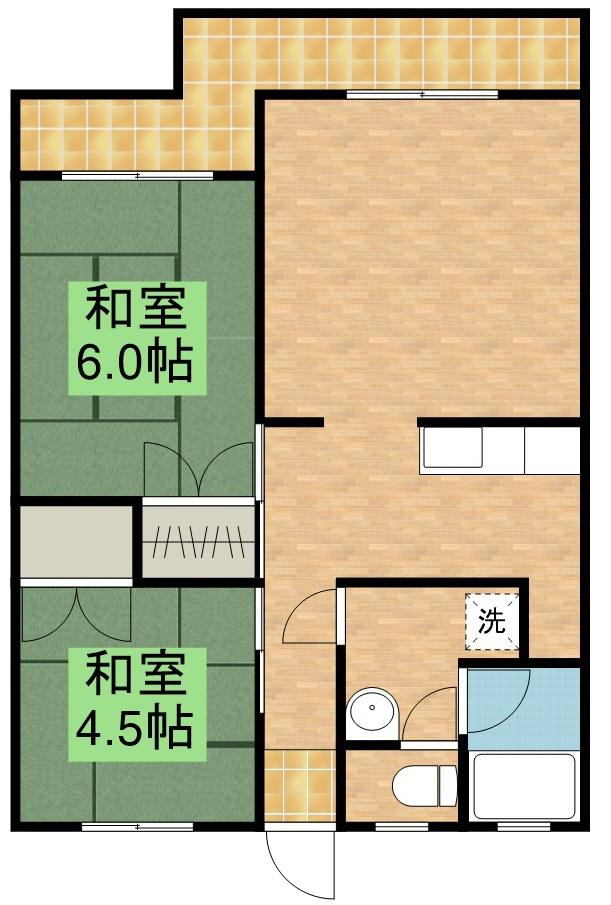 サニーハイツ(2LDK/3階)の間取り写真