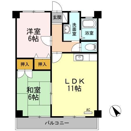 MKコーポ(2LDK/2階)の間取り写真