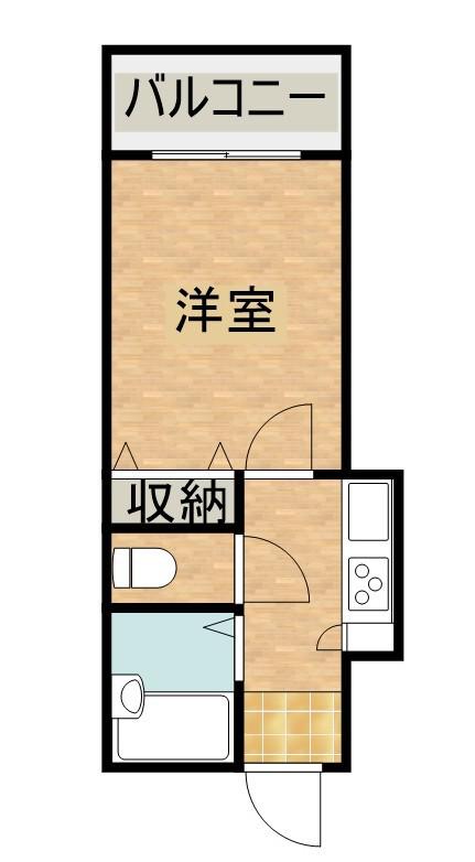 和知川原レジデンス(ワンルーム/2階)の間取り写真