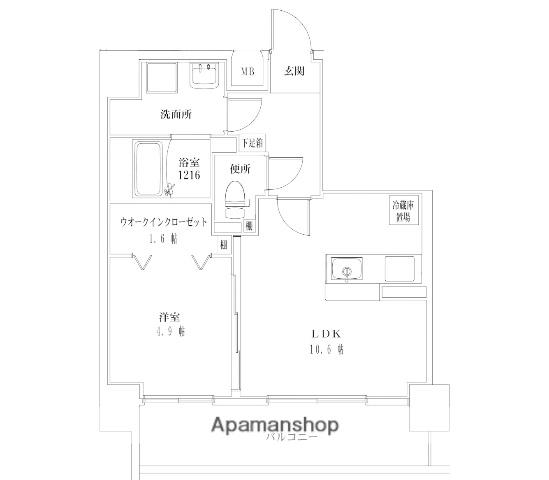 F・STAGE江平 イースト(1LDK/5階)の間取り写真