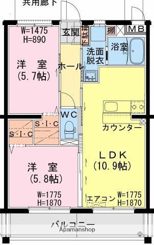 トレジャー ビルド(2LDK/3階)の間取り写真