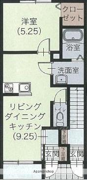 ベルリード美夢(1LDK/1階)の間取り写真