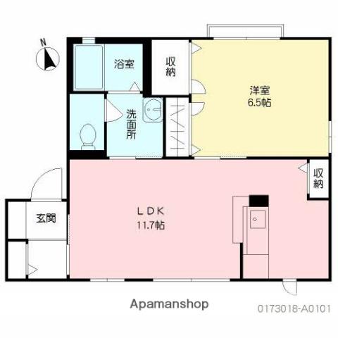フォーレス03 (1LDK/1階)の間取り写真
