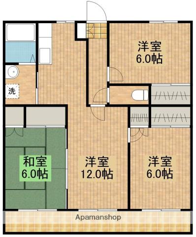 ブライトネス天神Ⅱ(3LDK/1階)の間取り写真