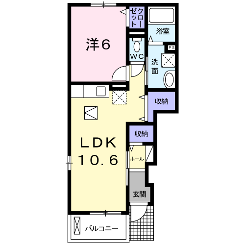 ベルグランツⅡ(1LDK/1階)の間取り写真