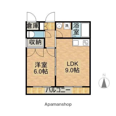 ファンタジーハウス2号館(1LDK/1階)の間取り写真