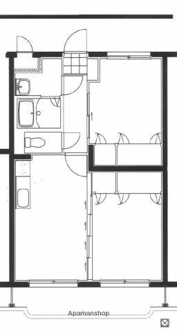 フェニックスマンションB(2DK/4階)の間取り写真