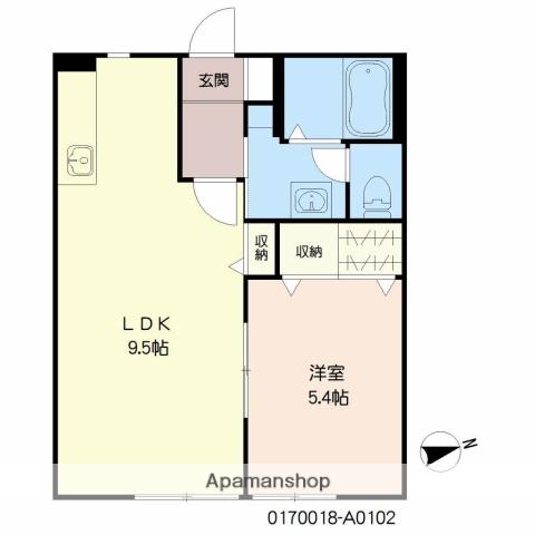 スコラコートR (1LDK/1階)の間取り写真