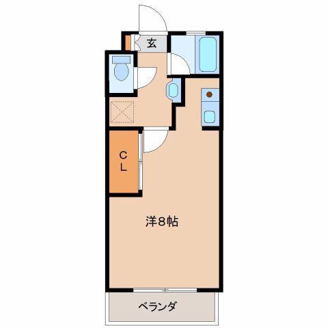 リバティハウス(ワンルーム/1階)の間取り写真