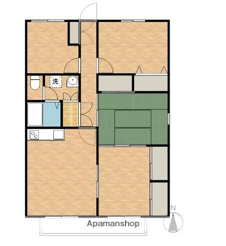 アドミラブール・A(3SLDK/1階)の間取り写真
