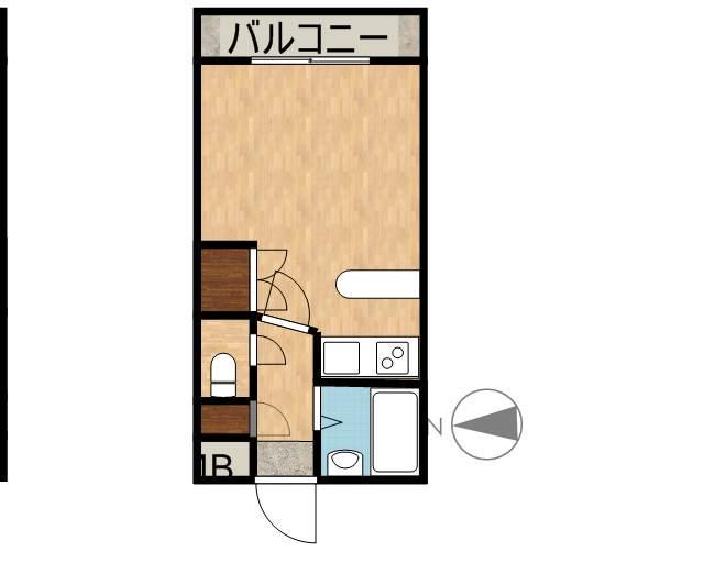 ロワイヤルヒルズ壱番館(ワンルーム/4階)の間取り写真