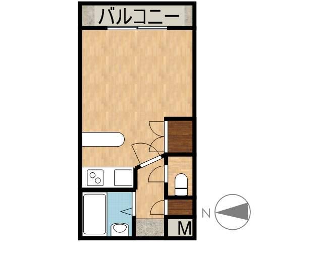 ロワイヤルヒルズ壱番館(ワンルーム/6階)の間取り写真