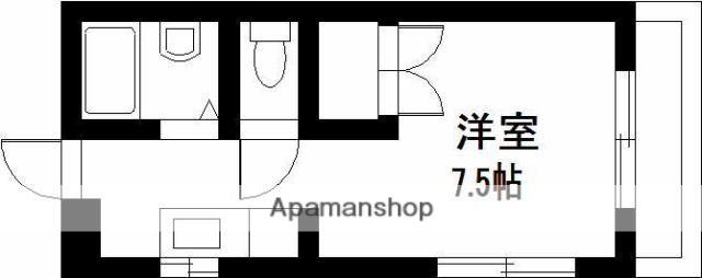 オクトワール宮崎西(ワンルーム/1階)の間取り写真