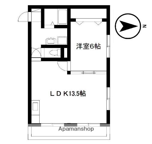 KTビル(1LDK/2階)の間取り写真
